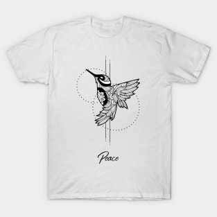 Peace humming bird t-shirt - arty t-shirt T-Shirt